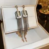Grandi orecchini pendenti con perle simulate con orecchini con nappe in rame per donne orecchini con strass neri regali di gioielli vintage