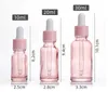 5 ml 10 ml 20 ml 30 ml 50 ml 100 ml klar rosa glas dropparflaska serum eterisk olja parfymflaskor SN232