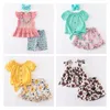 Roupas Conjuntos de roupas Girlymax verão meninas meninas de roupas de roupa de roupas de roupas de roupas de leopardo Roupfits Boutique Kids Boutique Kids