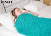 Blankets TONGDI Soft Warm Large Handmade Knitted Coarse Woolen Blanket Pretty Gift For Winter Bed Sofa Girl All Season Sleeping Bag 221116