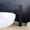 Badrumsvaskar Black Kitchen Faucet Basin and Cold Mixer Enkel handtag MABLACK