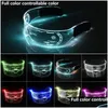 Party Favor Led Luminous Glasses El Flashing Neon Bar Light Up Rave Costume Party Decor Dj Sunglasses Christmas Halloween Gifts Drop Dh0A8