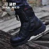 Mens Military Army Boot äkta läder vintage Lace Up Waterproof Safety Shoes Black Desert Combat Tactical Ankle Boots Men 201126