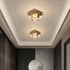 Plafonniers modernes en marbre luxe lampe en verre de cuivre pour couloir balcon entrée chambre allée lumière