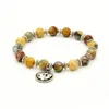 Charm Bracelets Wholesale Mens 10Ps/Lot 8Mm Crazy Agate Stone Beads With Sier Anchor Charm Lucky Bracelets Party Gift Drop Delivery J Dhbiz