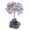 Jewelry Pouches Natural Quartz Crystal Money Tree With Rough Amethyst Cluster Base For Luck Wealth Fengshui Home Ornaments Desktop Decor