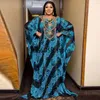 Etniska kläder Afrikanska tryck Chiffonklänningar för kvinnor plus storlek Robe Africaine Femme Evening Long Dress med inre tvådelar