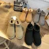 Designer mulheres botas de neve plataforma quente rena australiana bota marrom bota interna austr￡lia tazz chinelor casa sapato de inverno botas de pele pregui￧osas