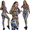 Designer Brand Jogging Suit Women Tracksuits Print Jacket Pants 2 Piece Set Long Sleeve Sweatscuits 2xl Sportswear Casual Fall Winter Clothes Ladies Outfits 8980-0