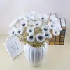 Flores decorativas 10 ANEMONE artificial Branco Purple Buquet Buquê Diy Diy Decoração Floral Arranjo Floral