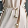 Belts Elegant Pearl Chain Belt For Women Adjustable Pearls Fashion Skinny Thin Ladies Dress Strap Female Waistband Designer 209