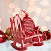 Ornamento commemorativo di Natale in paradiso Mini sedia a dondolo in legno con targhetta significativa Decorazioni per la casa per decorazioni natalizie