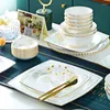 Plates Japanese Dinner Luxury Ceramic Round Porcelain Dinning Creative Fashion Platos De Cena Kitchen Tableware EI60TZ