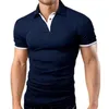 Mode polo skjortor solida design herrar kort ärm trendiga kläder grå röd vit svart stilig sport topp tee plus size s-5xl för hane