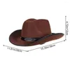 Bérets Adulte Déguisement Polyester Casquette Far West Clouté Chapeau De Cowboy Western Cowgirl