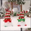 Christmas Decorations Christmas Decorations Cartoon Elf Dolls For Tree Bell Hat Led Light Gnome Doll Ornaments Festive Party Supplie Dhvdx