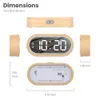 현대 디지털 LED 미러 시계 클럭 시계 이중 알람 스누즈 백라이트 데스크 테이블 시계 시계