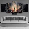 5 Piece Canvas Wall Art Oil Paintings Giclee Art Print Dark Souls Soldiers Game Painting Poster Artwork for Living Room Home Decor2207