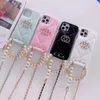 New Pearl Designer Actions For iPhone 14 Pro Max Shells 11 12 13 13Pro 13Promax Case Letters Shell Crossbody Bracelet 22111811f