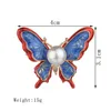 Pins Brooches Pins Brooches Fashion Allmatch Jewelry Red Blue Double Layer Threensional Butterfly Brooch For Women Feature Namour C Dhpvu