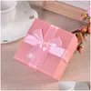 Jewelry Boxes Gift Jewelry Box For Necklace Bracelet Earrings Ring Paper Packaging Boxes Organizer Storage Ribbon Bow Packing Drop D Dhw83