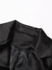 Trajes de mujer Blazers TWOTWINSTYLE Lentejuelas Blazer negro para mujer Cuello con muescas Manga larga Patchwork Plumas Puño Ropa femenina sólida 221117