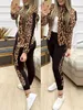 Womens Two Piece Pants Women Set Outfits Autumn Tracksuit Zipper Top and Casual Sport Suit Winter 2 Woman 221117