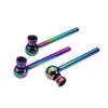 pipes smoke accessory Electroplating rainbow color skull head hand pipe wholesale screw removable assembled cross-border metal pipe clean