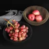 Aufbewahrungskörbe Handgewebter Eisendraht Hohler Obst-Gemüse-Korb Runder eleganter Picknick-Tablett Lebensmittel-Brot-Gerichte Mehrzweck-Trocknung M6CE 221118
