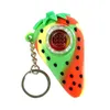 Smoking Accessories Mini Silicone Smoke Pipes Pyrex Glass Oil Burner Pipes Unique Fruit Strawberry Style Small Hand Tobacco Tools With Key Chains bong dab rig