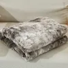 Furry Winter Blanket Fashion Tie Dye Solid Color Blanket Indoor Air Conditioner Shawl Knee Blankets 160x200