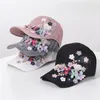 Ball Caps Mesh Baseball Cap Sunshade Women's Knitting Summer Ventilation Girl Fashion Taping Flower Bonnets For Women Sun Hat