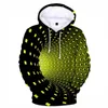 Erkek Hoodies Rüya Tasarımı Neon Hafif Hip Hop Dizzy Arts 3D Sweatshirt Erkekler Kadın Gevşek Vorteks Erkek Kız Krop Giysileri