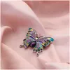 Pins Brooches Pins Brooches Wholesale Luxury Women Animal Butterfly Suit Decoration Dress Coat Accessories Fashion Jewelry Colorf D Dhzw8