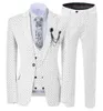 Мужские костюмы Blazers костюмы волновая точка три штуки мужчины одеваются повседневное офисное дело для WeddingBlazerVestpants 221117