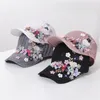 Ball Caps Mesh Baseball Cap Sunshade Women's Knitting Summer Ventilation Girl Fashion Taping Flower Bonnets For Women Sun Hat