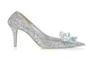 Cinderella Crystal Wedding Shoes High Heeled Women fantastiska glasögon Bling Silver Rhinestone Bridal Shoes Prom Party Wear9387100