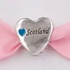 925 Sterling Silver Jewelry Making Supplies Kit Pandora Scotland Love Heart Diy Charms Armband för kvinnor Män Par Kedjepärlor Pendant 792015E006