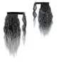 Prawdziwy miękko szary kucyk włosy kawałek kręcących falistów topperów Kobiety Krótki ludzki fala kukurydziana Kucyk Kucyk