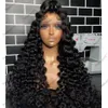 Deep Wave Natural Human Hair 360 Spets Frontal peruker med babyhår höga bullar Remy Indian Hairs 13x6 spetsar främre peruk