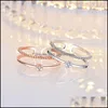 Bandringen 18k Rose Gold Dual Layer Ring Band vinger Open verstelbare diamantringen verloving mode sieraden cadeau drop levering dhm8h