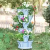 1 uppsättning av 6st Flowerpot Multilayer Stacking Odlingsgryta Vegetabilisk frukt Strawberry Planting Pot 1 st Tray och 5st Pot 210922