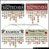 Other Event Party Supplies 15 Styles Diy Wall Calendar Family Friends Happy Birthday Printed Wooden Reminder Board Home Hanging De Dhqcf