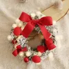 装飾的な花の花輪30cmクリスマス人工レタンの花のドアの花輪の花輪とホームフェスティバルパーティーのための光の壁の装飾#ew 221117