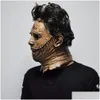 Feestmaskers Texas Chainsaw Massacre Leatherface Masks latex enge film Halloween Cosplay Play Party Event Props Toys Carnival 2206