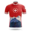 スイスサイクリングプロチームジャージーセット2024ニュースセットサマークイックドライ自転車服Maillot Ropa Ciclismo MTBサイクリングメンスーツ