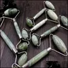 Andra konst och hantverk Health Nature Beauty Tool Portable Pratical Jade Facial Mas Roller Anti Wrinkle Healthy Face Body Head Foot 6 DHEFV