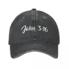 Bérets John 3 16-Bible Verses Print 2 - Casquette de baseball basée sur la foi chrétienne Chapeau de cowboy Chapeaux Bebop à pointe Hommes et femmes