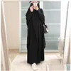 Etnik Giyim Ramazan Eid Müslüman Dua Giysisi Kadınlar Abaya Jilbab Başörtüsü Uzun Khimar Robe Abayas İslam Giyim Niqab Djella Dhuw3
