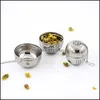 Tea Infusers Stainless Steel Egg Shaped Tea Balls Infuser Mesh Filter Strainer Locking Loose Leaf Spice Ball With Rope Chain Hook 44 Dhcal